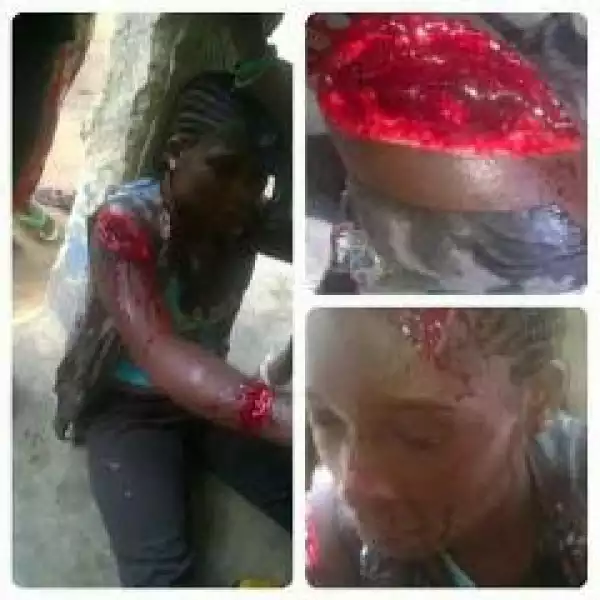 Wife Brutalises A Lady For Sleeping With Her Husband In Calabar (Graphic Photos)